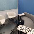 AIA Alexandra Road | Product Seen: [Blot 4Prong - Full Upholstery, Roche Sofa - V2, Terrazzo x Carrie Side Table, Amp Sit/Stand Desk Riser & Glass x Lola Coffee Table – Small]